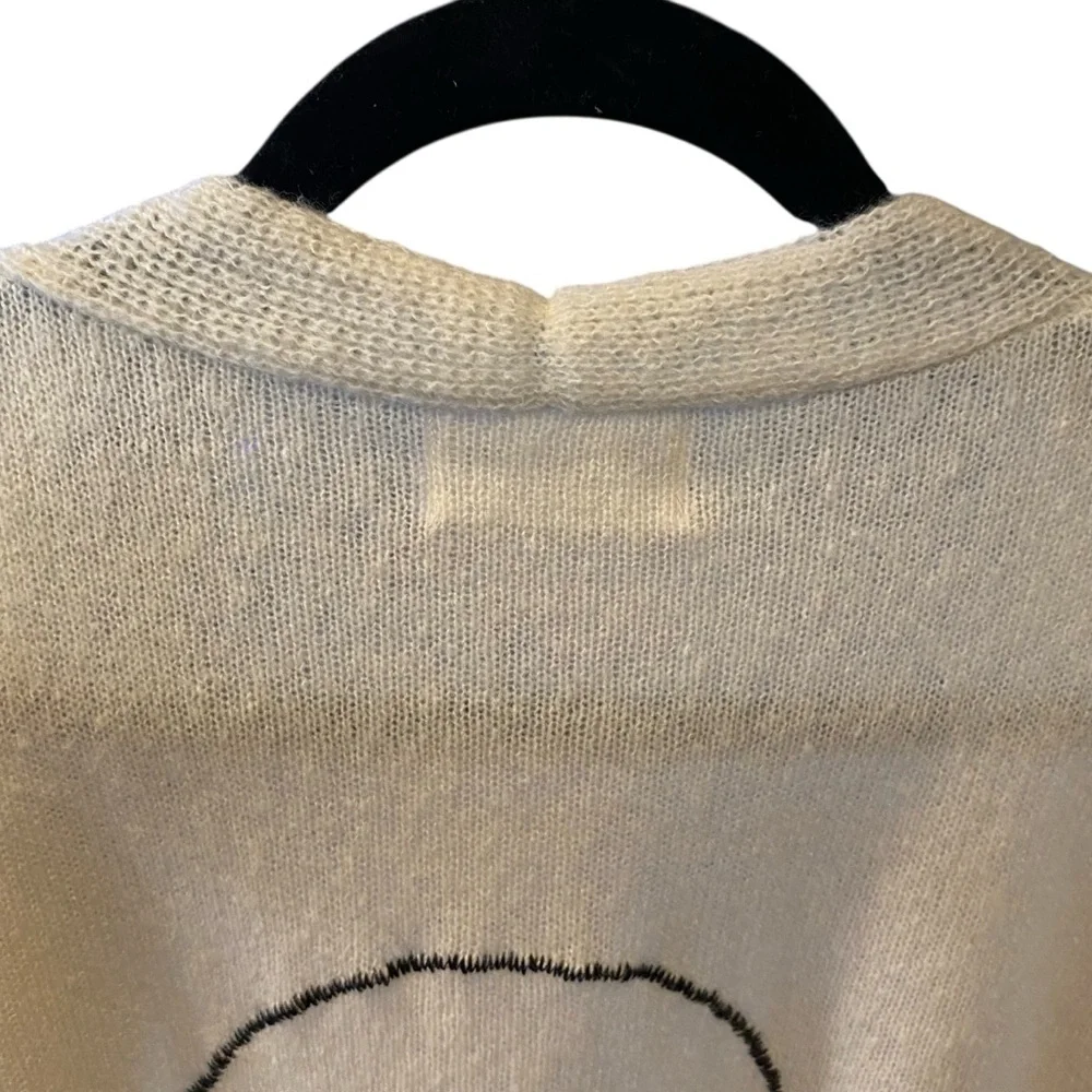 First Love Smiley Face Cream Sweater Cardigan Womens Plus Size 3X - Picture 4 of 6